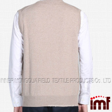 Suéter de tricô masculino sem mangas